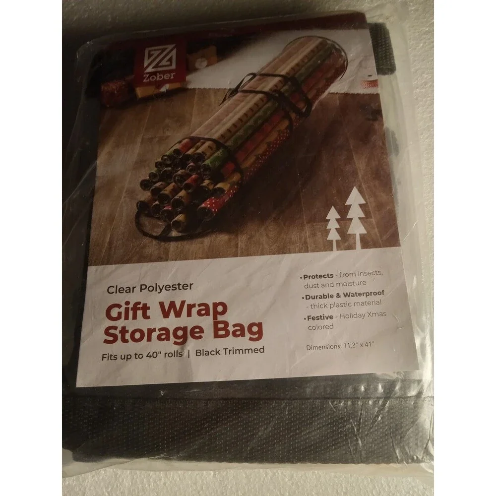 ZOBER Round Christmas Gift Wrapping Paper Organizer Storage 40